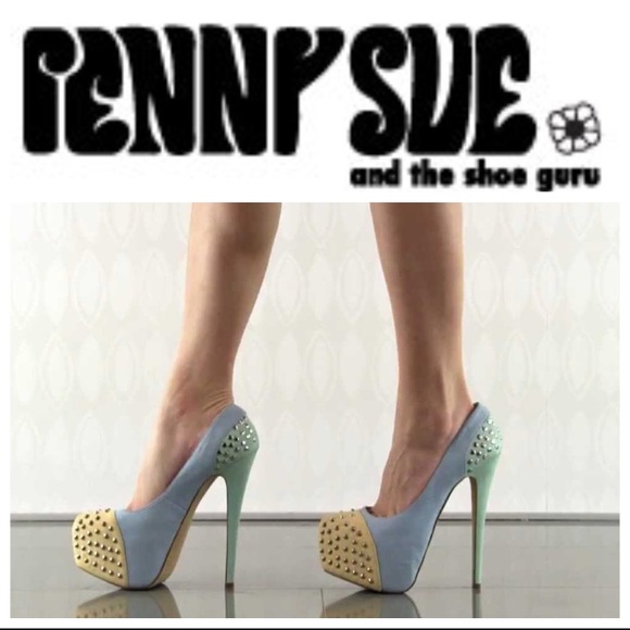Penny Sue | Blue Studded Stilettos the shoe guru - Picture 1 of 8